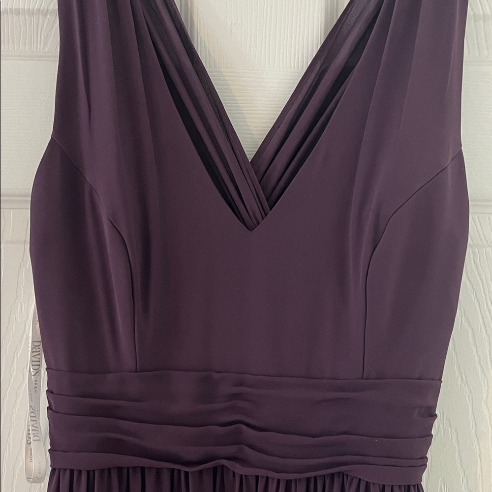 David's Bridal Deep Purple Maxi Dress